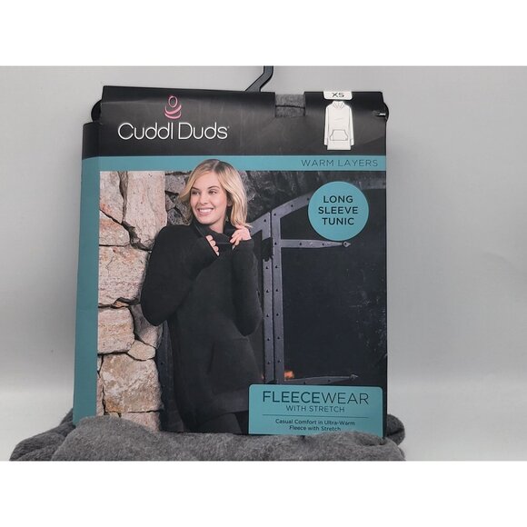 Cuddl Duds Fleecewear with Stretch Lounge Long Sleeve Tunic Womens Size XS‎ Grey - Picture 2 of 4
